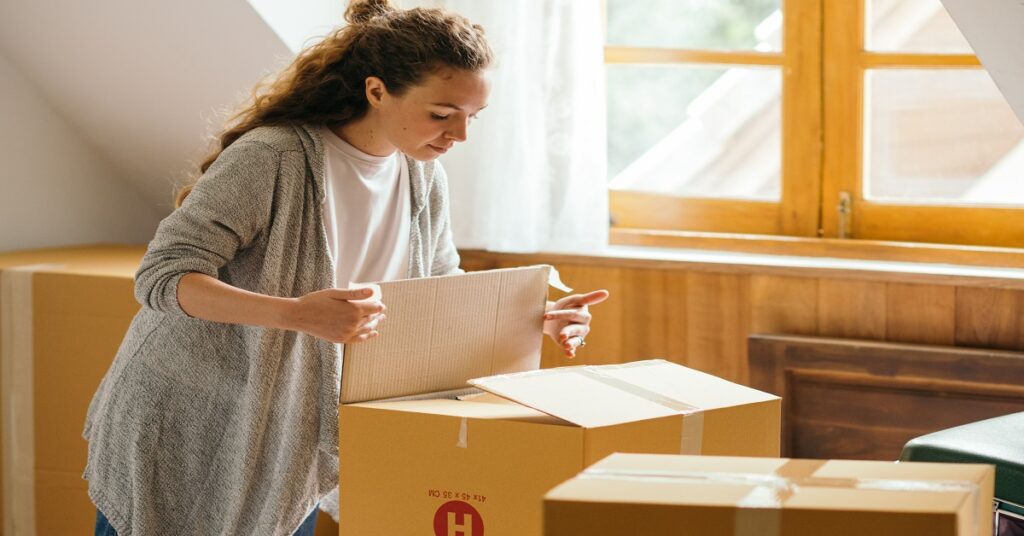 Packing up boxes to leave home